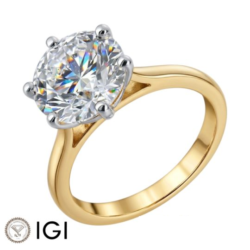 Lab-Grown 18ct Yellow Gold Brilliant Cut Diamond Solitaire Engagement Ring 4.00ct