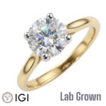 Lab Grown 18ct Yellow Gold Brilliant Cut Diamond Solitaire Engagement Ring 2.00ct