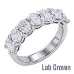 Lab Grown Platinum Oval Cut Diamond Seven Stone Eternity Ring 2.15ct
