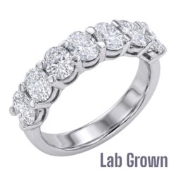 Lab Grown Platinum Oval Cut Diamond Seven Stone Eternity Ring 2.15ct