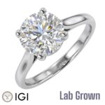 Lab Grown Platinum Brilliant Cut Diamond Solitaire Engagement Ring 3.30ct