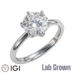 Lab Grown Platinum Brilliant Cut Diamond Solitaire Engagement Ring 2.00ct