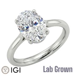 Lab Grown Platinum Oval Cut Diamond Solitaire Engagement Ring 1.50ct