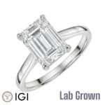 Lab Grown Emerald Cut Diamond Solitaire Engagement Ring 4.00ct
