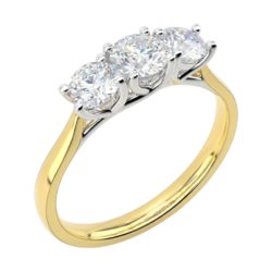 18ct Yellow Gold Brilliant Cut Diamond Trilogy Engagement Ring 1.00ct