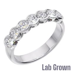 Lab Grown Platinum Brilliant Cut Diamond Seven Stone Eternity Ring 1.00ct