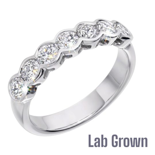Lab Grown Platinum Brilliant Cut Diamond Seven Stone Eternity Ring 1.00ct