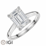 Lab-Grown Emerald Cut Diamond Solitaire Engagement Ring 4.00ct