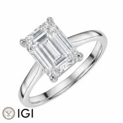 Lab-Grown Emerald Cut Diamond Solitaire Engagement Ring 4.00ct