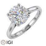 Lab-Grown Platinum Brilliant Cut Diamond Solitaire Engagement Ring 3.30ct