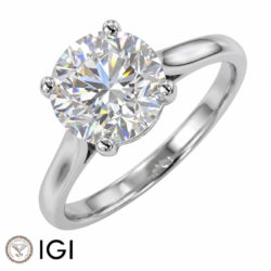 Lab-Grown Platinum Brilliant Cut Diamond Solitaire Engagement Ring 3.30ct