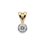 18ct Yellow Gold Brilliant Cut Bezel Set Diamond Pendant 0.20ct