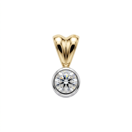 18ct Yellow Gold Brilliant Cut Bezel Set Diamond Pendant 0.20ct
