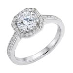 Platinum Brilliant Cut Diamond Halo Engagement Ring 1.20ct