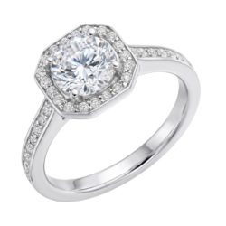 Platinum Brilliant Cut Diamond Halo Engagement Ring 1.20ct