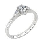 Platinum Pear Shape & Brilliant Cut Diamond Trilogy Engagement Ring 0.52ct