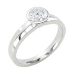 Platinum Brilliant Cut Bezel Set Diamond Solitaire Engagement Ring 0.50ct