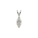 18ct White Gold Marquise Cut Diamond Pendant 0.40ct