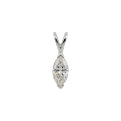 18ct White Gold Marquise Cut Diamond Pendant 0.40ct