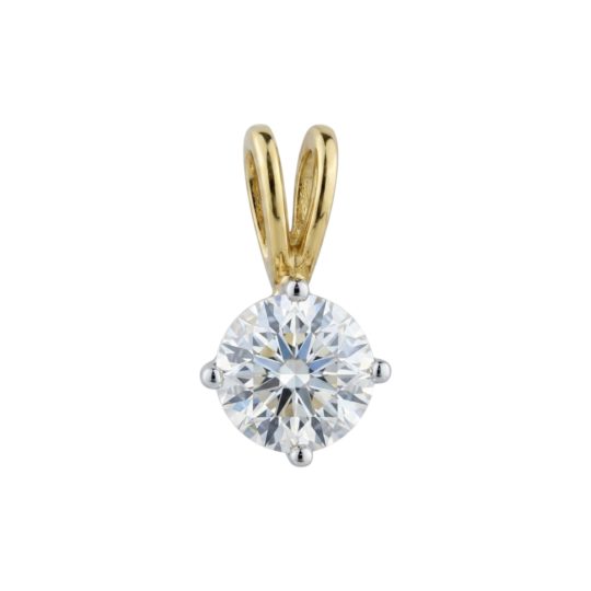 18ct Yellow Gold Brilliant Cut Diamond Pendant 0.80ct (GIA)