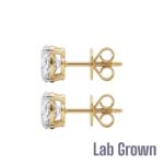 Lab Grown 9ct Yellow Gold Oval Cut Diamond Stud Earrings 2.09ct