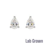 Lab Grown 9ct White Gold Pear Shape Diamond Stud Earrings 1.50ct