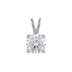 18ct White Gold Brilliant Cut Diamond Pendant 0.50ct (GIA)