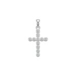 Sterling Silver Cubic Zirconia Bezel Set Cross Pendant