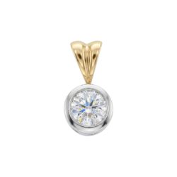 18ct Yellow Gold Brilliant Cut Bezel Set Diamond Pendant 0.50ct