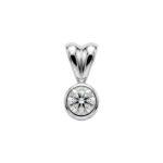 18ct White Gold Brilliant Cut Bezel Set Diamond Pendant 0.20ct