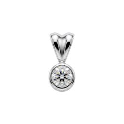 18ct White Gold Brilliant Cut Bezel Set Diamond Pendant 0.20ct