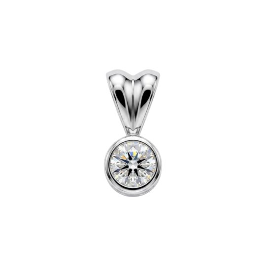 18ct White Gold Brilliant Cut Bezel Set Diamond Pendant 0.20ct