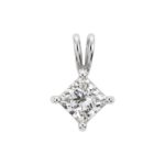 18ct White Gold Princess Cut Diamond Pendant 0.50ct (GIA)