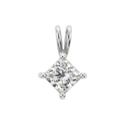 18ct White Gold Princess Cut Diamond Pendant 0.50ct (GIA)