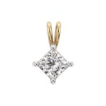 18ct Yellow Gold Princess Cut Diamond Pendant 0.50ct (GIA)