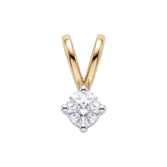 18ct Yellow Gold Brilliant Cut Diamond Pendant 0.30ct