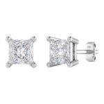 18ct White Gold Princess Cut Diamond Stud Earrings 1.00ct (GIA)