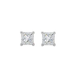 18ct White Gold Princess Cut Diamond Stud Earrings 0.40ct