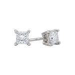 18ct White Gold Princess Cut Diamond Stud Earrings 0.50ct