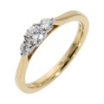 18ct Yellow Gold Brilliant Cut Diamond Trilogy Engagement Ring 0.35ct