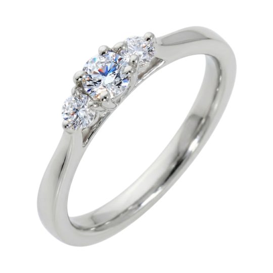Platinum Brilliant Cut Diamond Trilogy Engagement Ring 0.35ct