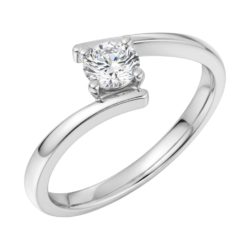 Platinum Brilliant Cut Diamond Solitaire Engagement Ring 0.25ct