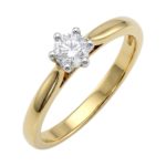 18ct Yellow Gold Brilliant Cut Diamond Solitaire Engagement Ring 0.30ct