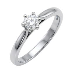 Platinum Brilliant Cut Diamond Solitaire Engagement Ring 0.30ct