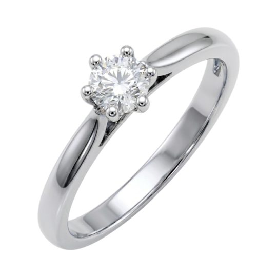 Platinum Brilliant Cut Diamond Solitaire Engagement Ring 0.30ct