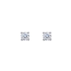 18ct White Gold Brilliant Cut Diamond Stud Earrings 0.15ct