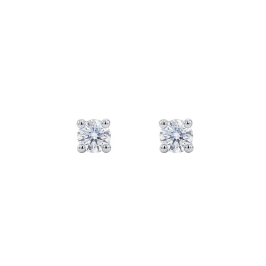 18ct White Gold Brilliant Cut Diamond Stud Earrings 0.15ct