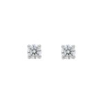 18ct White Gold Brilliant Cut Diamond Stud Earrings 0.30ct