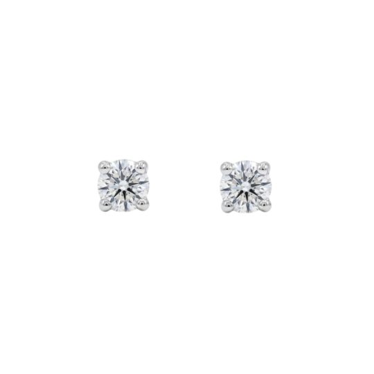 18ct White Gold Brilliant Cut Diamond Stud Earrings 0.30ct