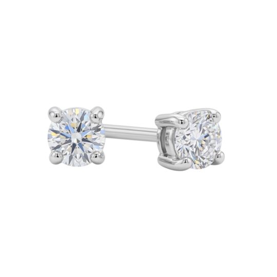 18ct White Gold Brilliant Cut Diamond Stud Earrings 0.50ct